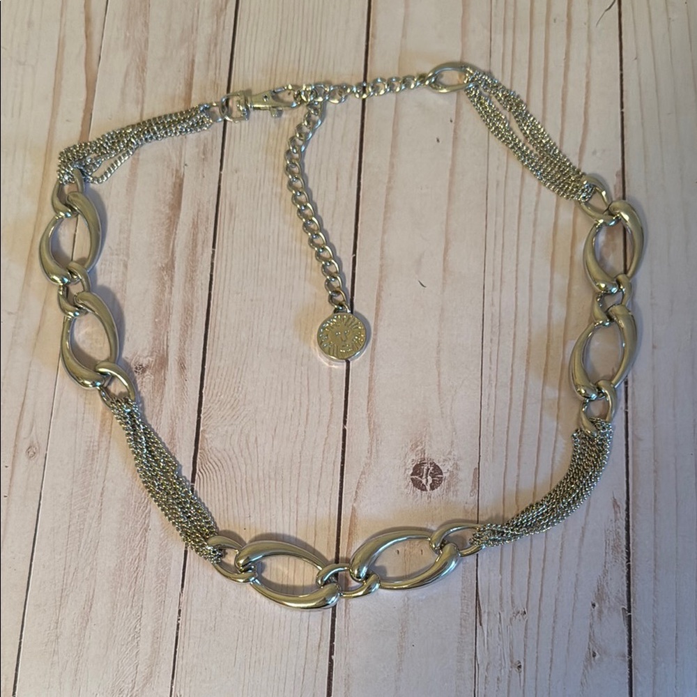Anne Klein Elegant Silver Chain Adjustable Belt